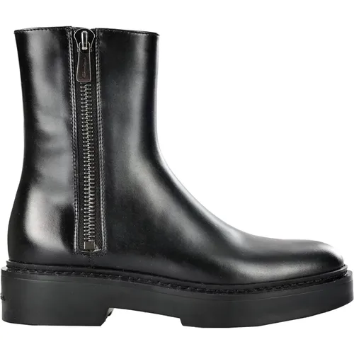Leather Ankle Boots , female, Sizes: 2 UK, 3 UK - Santoni - Modalova