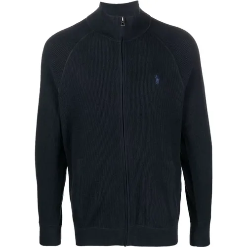 Blaue Baumwoll-Casual-Sweater Mit Reißverschluss , Herren, Größe: 2XL - Polo Ralph Lauren - Modalova