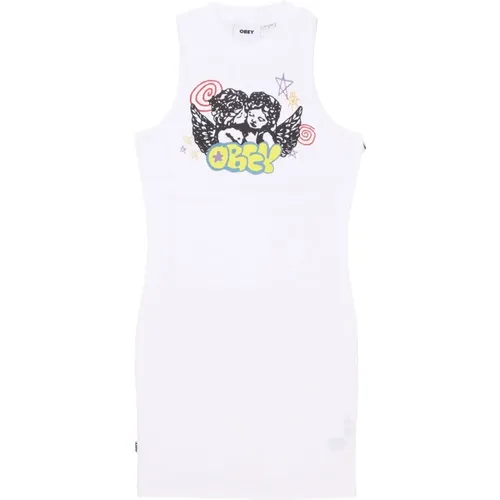 Weißes Multi Crew-Neck Kleid Obey - Obey - Modalova