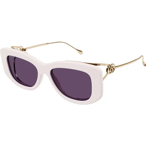 Trendy Rectangular Sunglasses , unisex, Sizes: 55 MM - Gucci - Modalova
