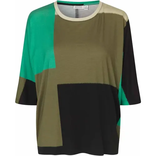 Grüner Fichte Top & T-Shirt , Damen, Größe: M - Masai - Modalova