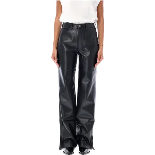 Eco Leather Wide-Leg Trousers , female, Sizes: W25 - Anine Bing - Modalova