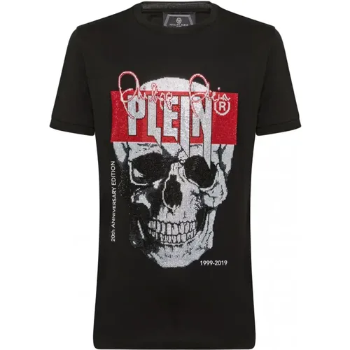 Skull Rhinestone Cotton T-shirt , male, Sizes: S, 2XL, XL - Philipp Plein - Modalova