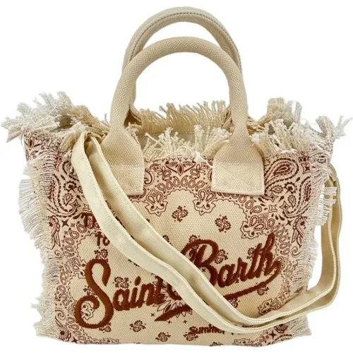 Canvas Shopping Bag with Bandana Print , female, Sizes: ONE SIZE - MC2 Saint Barth - Modalova