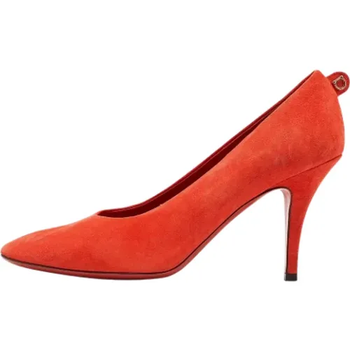 Pre-owned Suede heels , female, Sizes: 7 UK - Salvatore Ferragamo Pre-owned - Modalova