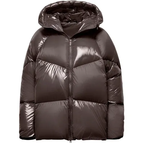 Checkerboard Down Jacket with Hood , female, Sizes: XL - BomBoogie - Modalova