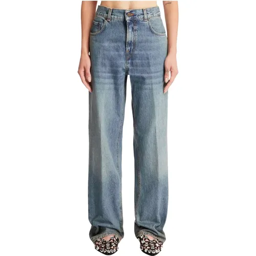 High-waisted straight leg jeans, regular fit , female, Sizes: W29, W26, W28, W27 - Haikure - Modalova