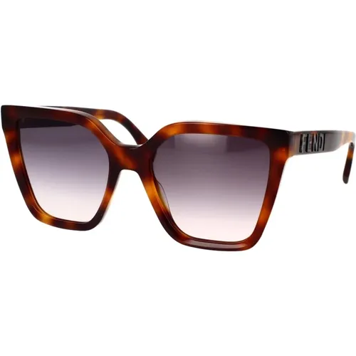 Glamorous Geometric Sunglasses with Purple Gradient Lenses , female, Sizes: 55 MM - Fendi - Modalova