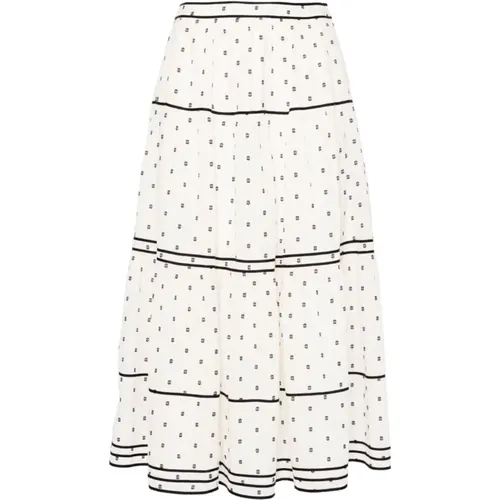 Geometric Midi Skirt Navy/White , female, Sizes: S - Ulla Johnson - Modalova