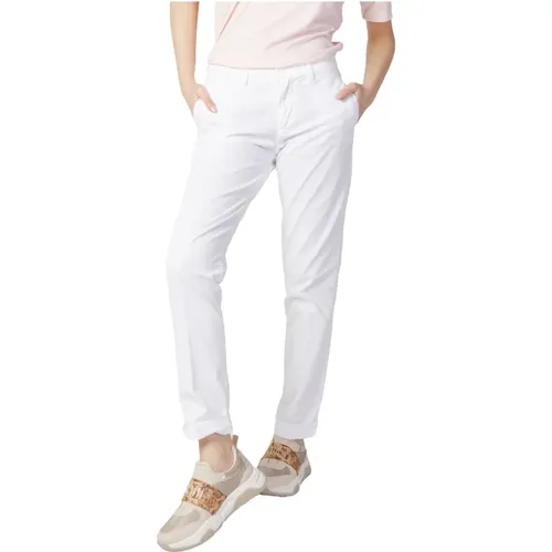 Solid Color Slim-Fit Cotton Pants , female, Sizes: W28, W26, W30, W31, W32, W29 - Blauer - Modalova