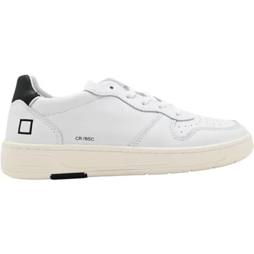 Grundlegende Court Sneakers in Weiß Schwarz , Herren, Größe: 36 EU - D.A.T.E. - Modalova