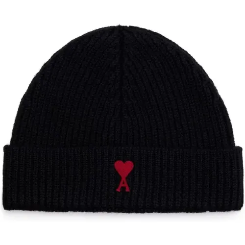 Red ADC Beanie , male, Sizes: ONE SIZE - Ami Paris - Modalova