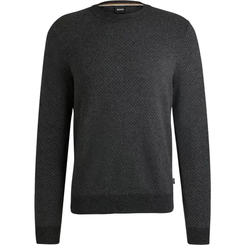 Refined Jacquard Sweater , male, Sizes: 2XL, XL, S, L - Hugo Boss - Modalova