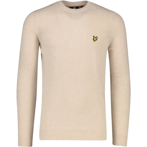 Beiger Lambswool-Pullover , Herren, Größe: L - Lyle & Scott - Modalova