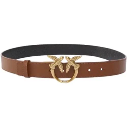 Reversible Leather Love Birds Belt , unisex, Sizes: XL, XS, M - pinko - Modalova