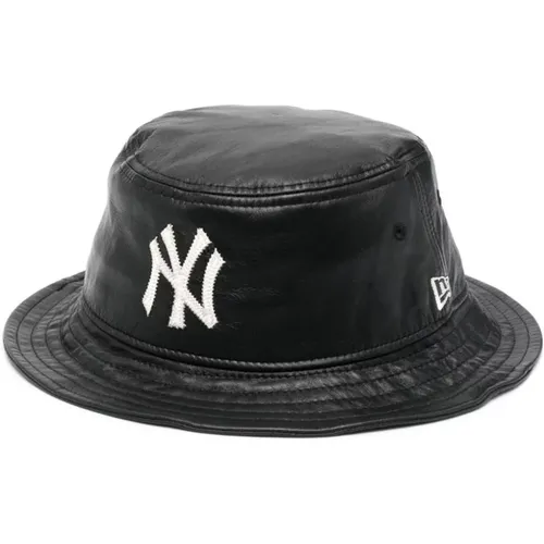 Bestickte Logo Leder Bucket Hat , Herren, Größe: M - new era - Modalova