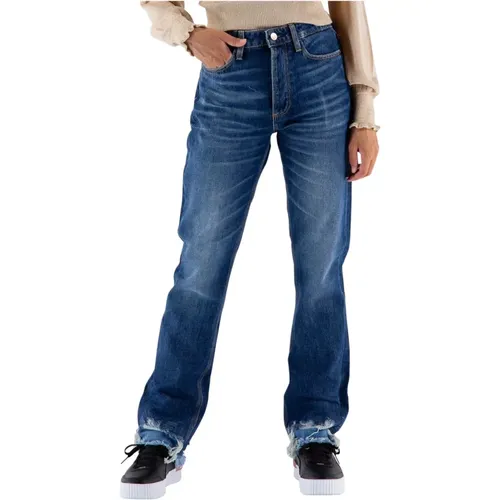 High-Waisted Straight Leg Jeans , Damen, Größe: W30 - Guess - Modalova