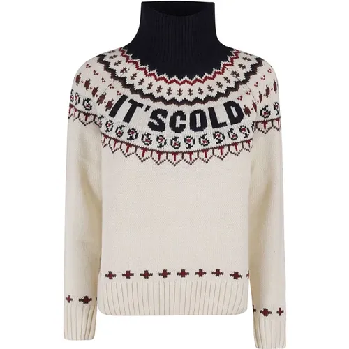 Blauer Fair Isle Strick Rollkragenpullover - MC2 Saint Barth - Modalova