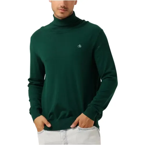 Grüner Rollkragen-Viskosepullover , Herren, Größe: M - Scotch & Soda - Modalova