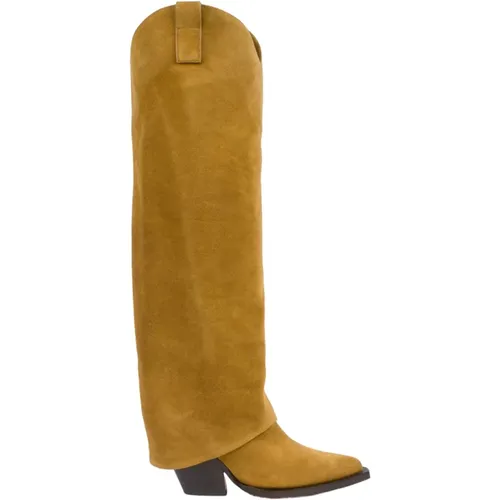 Mira Leather Cowboy Boots , female, Sizes: 3 UK, 7 UK, 5 UK, 4 UK - Aldo Castagna - Modalova