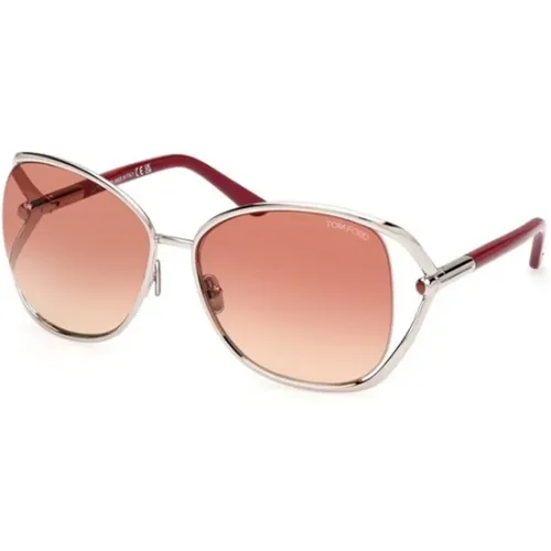 Gradient Bordeaux Sunglasses Shiny Palladium , female, Sizes: 62 MM - Tom Ford - Modalova