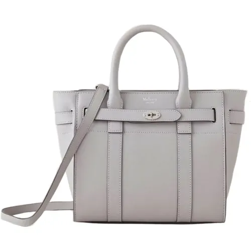 Small Zipped Bayswater Pale Grey , female, Sizes: ONE SIZE - Mulberry - Modalova