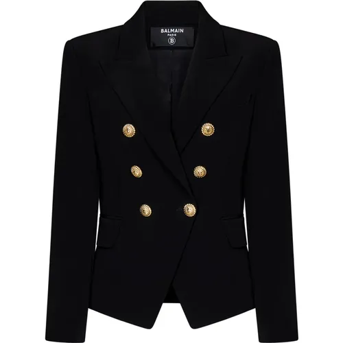 Outerwear Jacket with Unique Design , female, Sizes: L, S, M - Balmain - Modalova