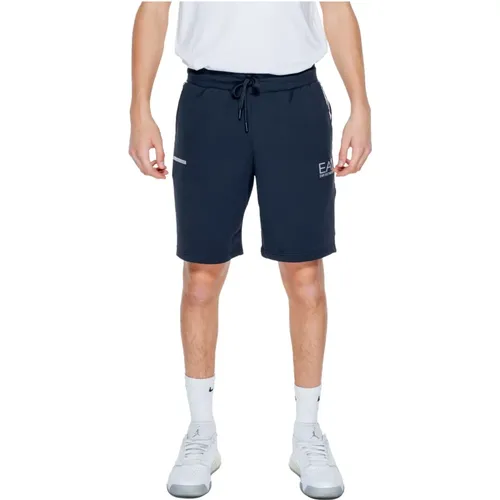 Blaue Spitzen-Shorts mit Taschen , Herren, Größe: L - Emporio Armani EA7 - Modalova