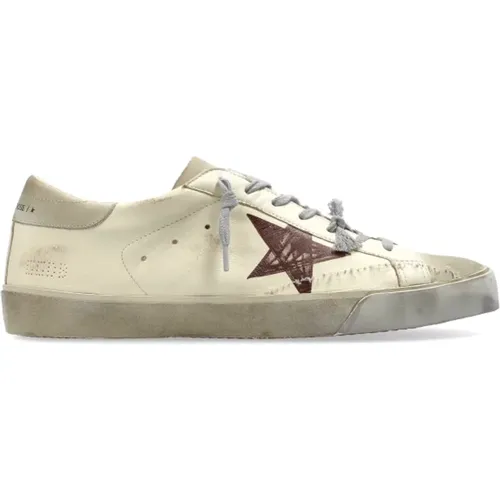 Sneakers Super-Star Mit Liste Gedruckter Stern Bestickt - Golden Goose - Modalova