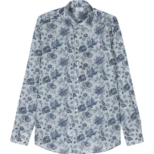 Floral Print Sky Shirt , male, Sizes: XL, L, 2XL, M, 3XL - ETRO - Modalova