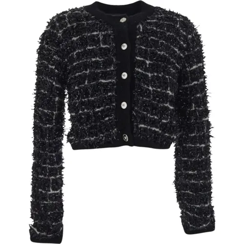 Schwarzer Krokodil Tweed Cardigan - Versace - Modalova