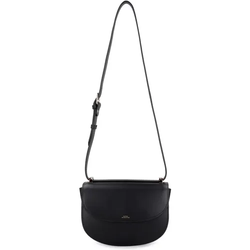 Leder Crossbody Tasche mit Magnetklappe , Damen, Größe: ONE Size - A.P.C. - Modalova