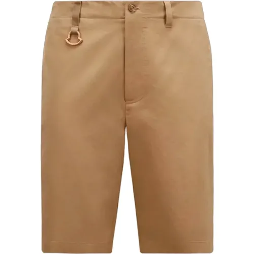 Beige Sable Gabardine Short Chino Stil , Herren, Größe: S - Moncler - Modalova