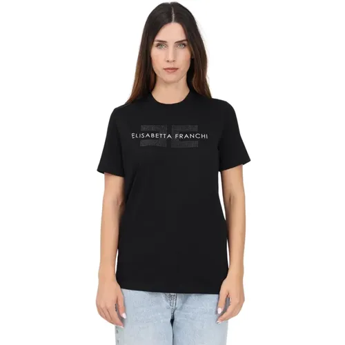 Logo Print T-shirt Casual Style , female, Sizes: S, M, XL, L - Elisabetta Franchi - Modalova