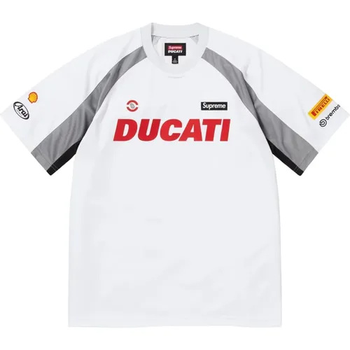 Limitierte Auflage Ducati Fußballtrikot Weiß , Herren, Größe: 2XL - Supreme - Modalova