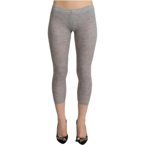 Graue Slim-Fit Cropped Leggings - Ermanno Scervino - Modalova