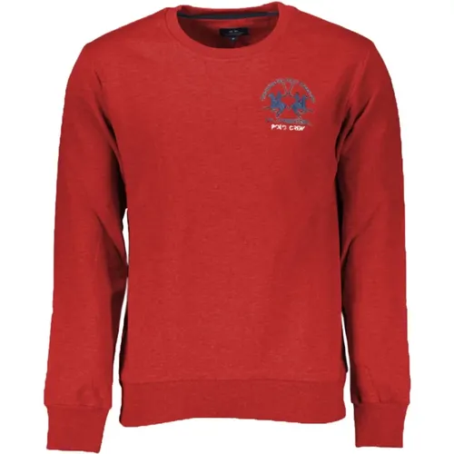 Baumwoll-Crewneck-Sweatshirt mit Stickerei , Herren, Größe: L - LA MARTINA - Modalova