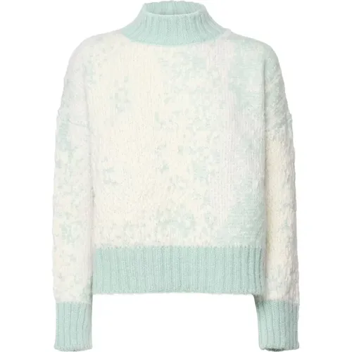 Wool Blend Polo Neck Sweater Aqua , female, Sizes: XS, 2XS, S - Dondup - Modalova