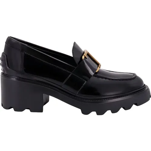 Schwarzer Lederslipper Eleganter Stil , Damen, Größe: 35 EU - TOD'S - Modalova