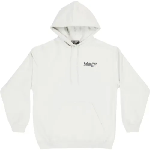 Schwarzer und Blauer Wellenlogo Kapuzenpullover , Herren, Größe: 2XS - Balenciaga - Modalova