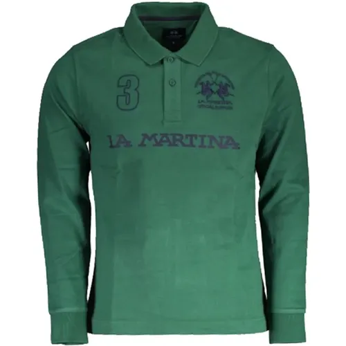 Grünes Baumwoll-Poloshirt mit Logo , Herren, Größe: 2XL - LA MARTINA - Modalova