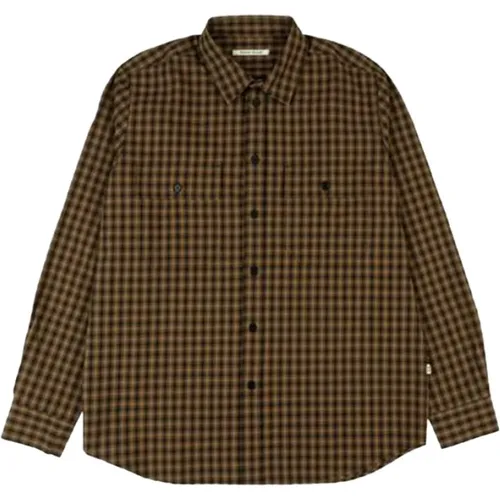 Avenir flannel check shirt , male, Sizes: S, M - Wood Wood - Modalova