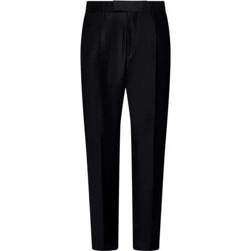 Wool Flannel Relaxed Fit Trousers , male, Sizes: W32, W38, W33, W31, W34, W36 - Low Brand - Modalova