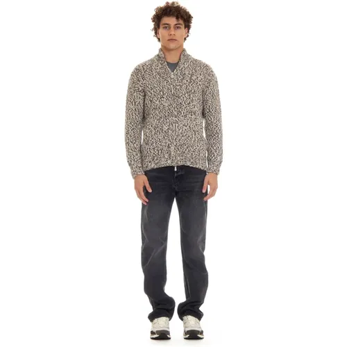 Cashmere Full Zip Sweater , male, Sizes: M, L - Eleventy - Modalova