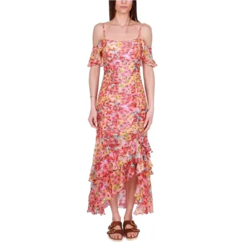 Langes Crepon Kleid mit Dünnen Trägern , Damen, Größe: XS - Guess - Modalova