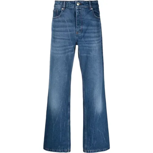 Indigo Straight-Leg Jeans , male, Sizes: W32 - Ami Paris - Modalova