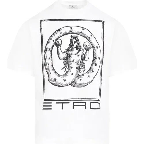 Cotton T-shirt with Black Print , male, Sizes: M, S, XL, L - ETRO - Modalova