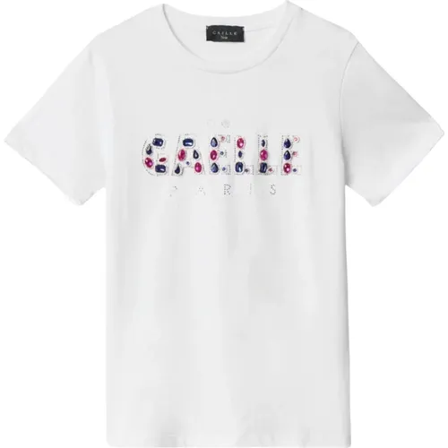 Women's Logo Stone T-shirt , female, Sizes: M, L - Gaëlle Paris - Modalova