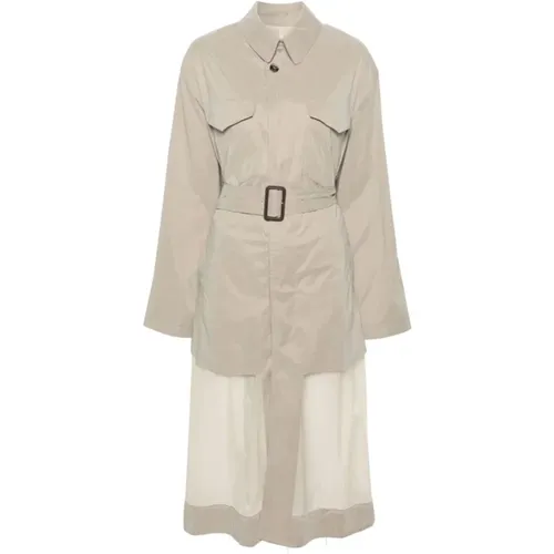 Raincoat with Belt and Perforated Detail , female, Sizes: 2XS - Maison Margiela - Modalova