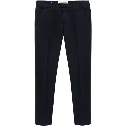 Blaue Gabardine Slim Fit Hose , Herren, Größe: W32 - Roy Roger's - Modalova